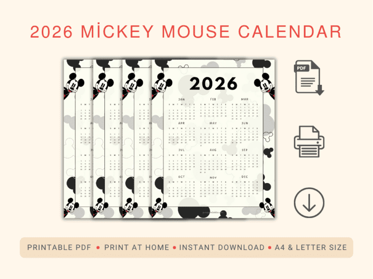 2026 Mickey Mouse Calendar